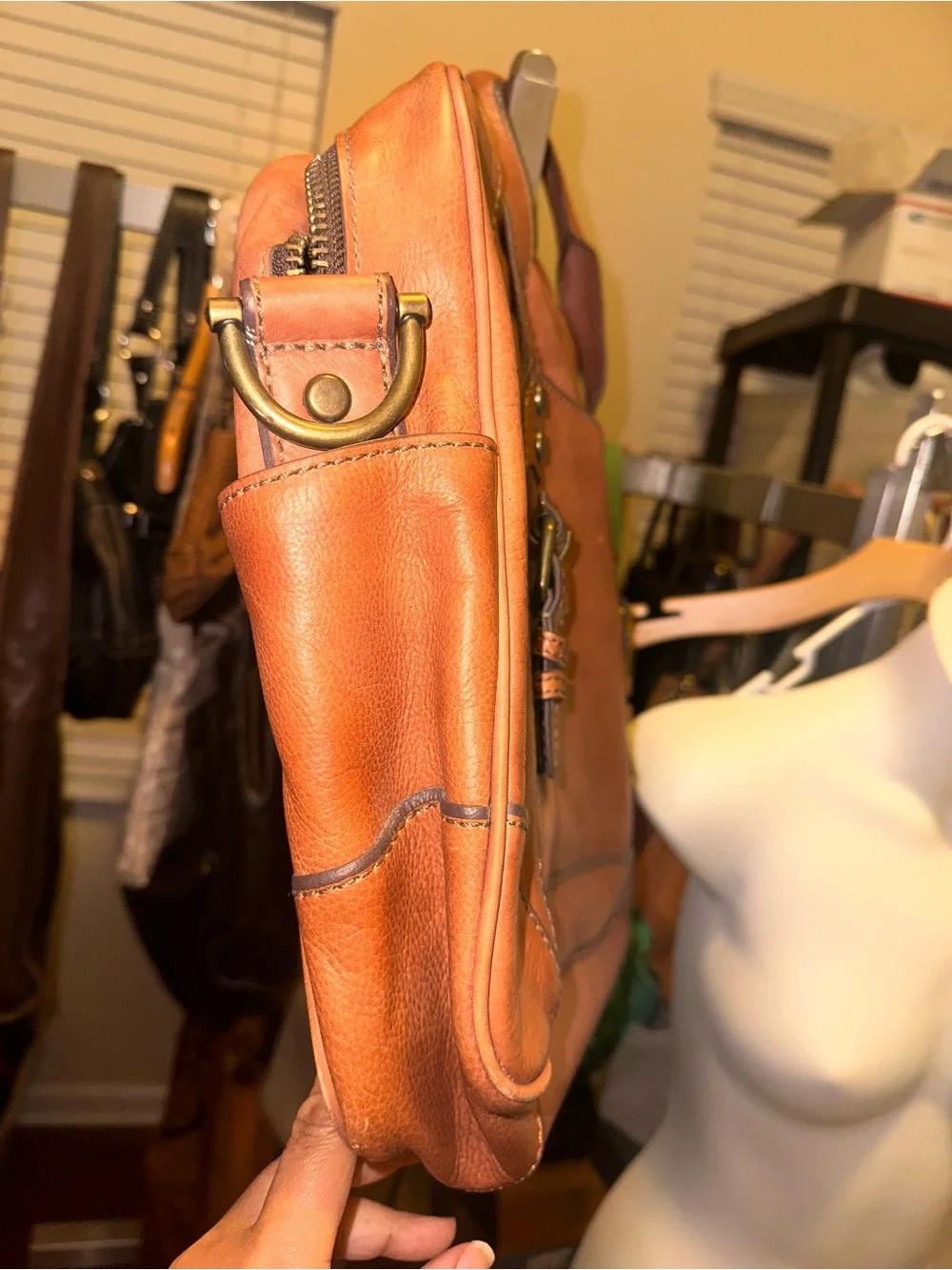 FOSSIL Vintage Computer Bag Briefcase XL Leather